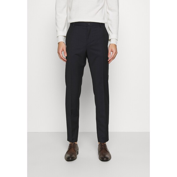 Calvin Klein Tailored TONAL GRID CHECK EXTRAFINE PANT Spodnie materiałowe navy CAR22E00R-K11
