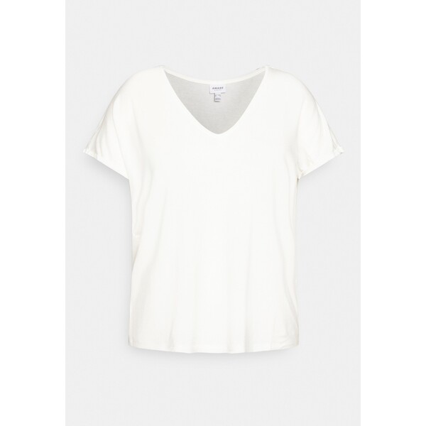 Vero Moda Curve VMAVA V-NECK TEE CURVE T-shirt basic snow white VEE21D04H-A11