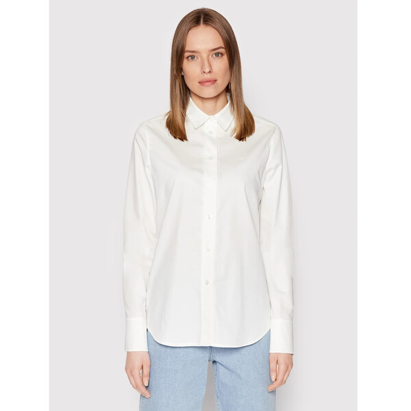 Calvin Klein Koszula Shiny K20K203792 Biały Regular Fit
