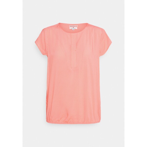 TOM TAILOR FEMININE NECKLINE T-shirt z nadrukiem peach/white TO221E0WB-G11