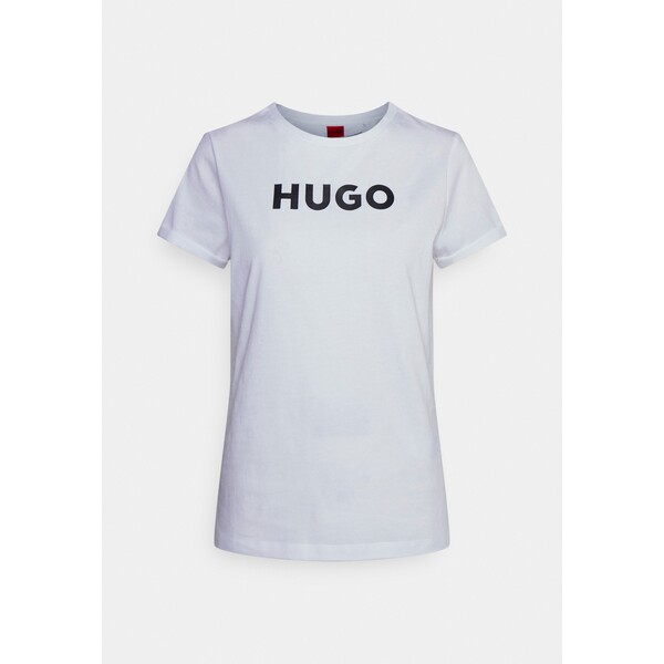HUGO THE TEE T-shirt z nadrukiem white HU721D098-A11