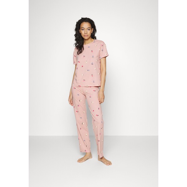 Marks & Spencer FLORAL Piżama pink mix QM481P0AI-J11