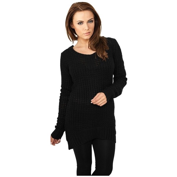 Urban Classics LADIES LONG WIDENECK SWEATER Sweter black UR621I006-Q11