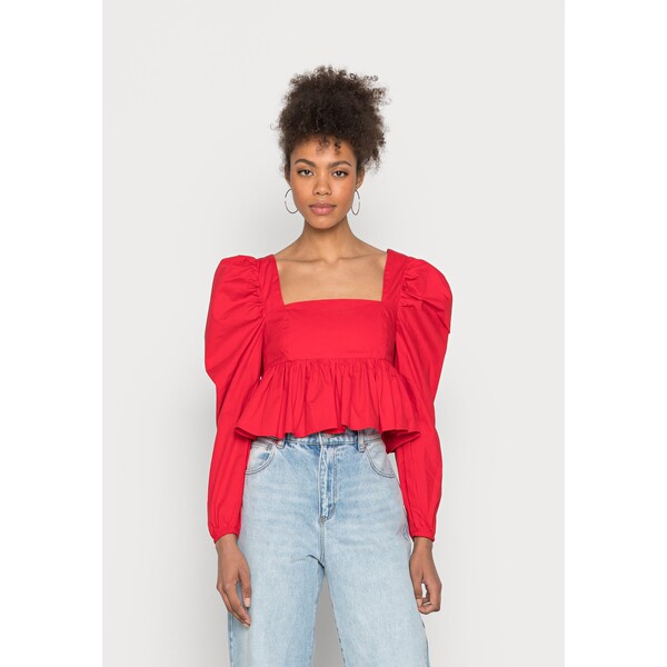 Glamorous SMOCK CROP TOP WITH TIE BACK Bluzka red GL921E0AD-G11
