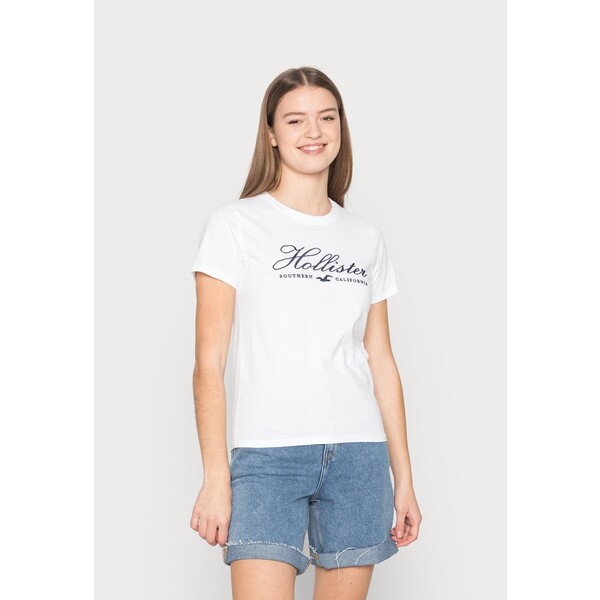 Hollister Co. T-shirt z nadrukiem white H0421D0E8-A11