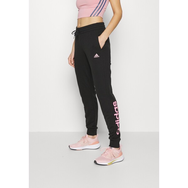 adidas Performance Spodnie treningowe black/light pink AD541E1HW-Q13