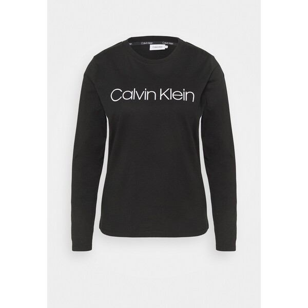 Calvin Klein LOGO LONG SLEEVE Bluzka z długim rękawem black 6CA21D04A-Q11