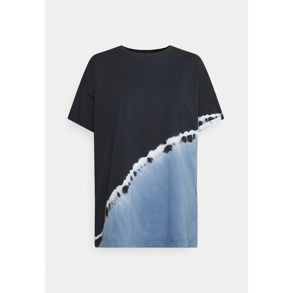 DKNY PLACED TIE DYE OVERSIZED LEGGING TEE T-shirt z nadrukiem country blue DK141D026-K11