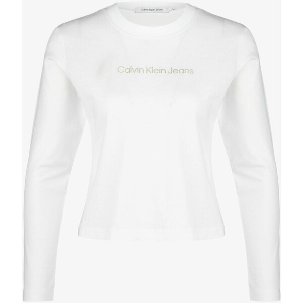 Calvin Klein Jeans SHRUNKEN INSTITUTIONAL TEE Bluzka z długim rękawem bright white C1821D0GZ-A11