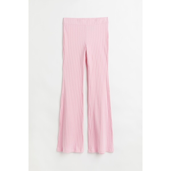 H&M Spodnie z dżerseju w prążki - 1027054003 Różowy