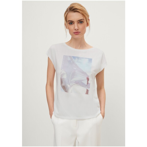 comma T-shirt z nadrukiem placed shirt woman CO121D0PX-A12