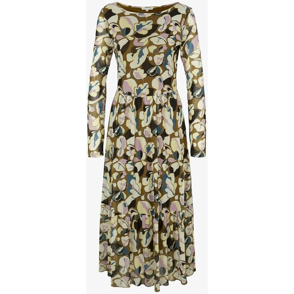TOM TAILOR PRINTED Sukienka letnia olive colorful floral design TO221C0N3-B11
