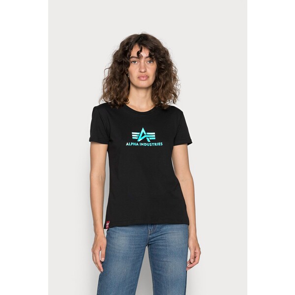 Alpha Industries RAINBOW T-shirt z nadrukiem black AL521D002-Q11