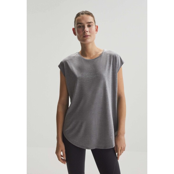 OYSHO TEXT T-shirt z nadrukiem dark grey OY141D07G-C11