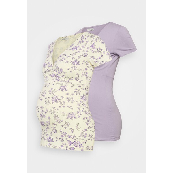 Anna Field MAMA 2er PACK T-shirt basic multi coloured/lilac/grey EX429G04M-T11