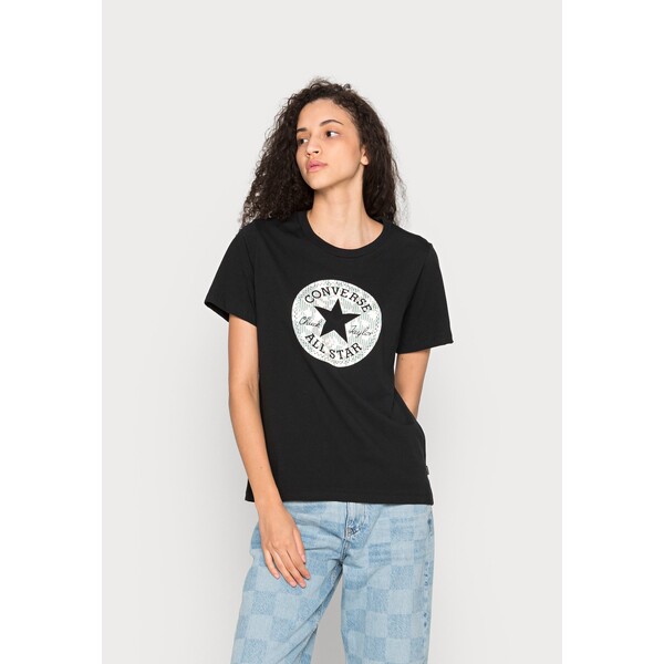 Converse GRAPHIC TEE T-shirt z nadrukiem black CO421D0AK-Q11