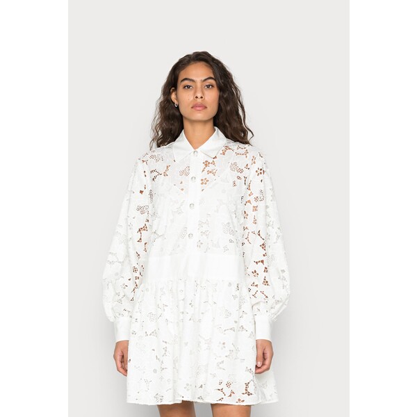 Custommade LINORA Sukienka koszulowa bright white CU721C03A-A11