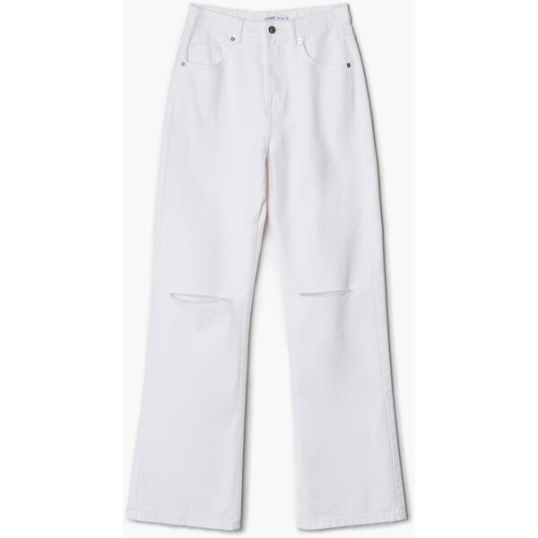 Cropp Białe spodnie flare 1484N-00J