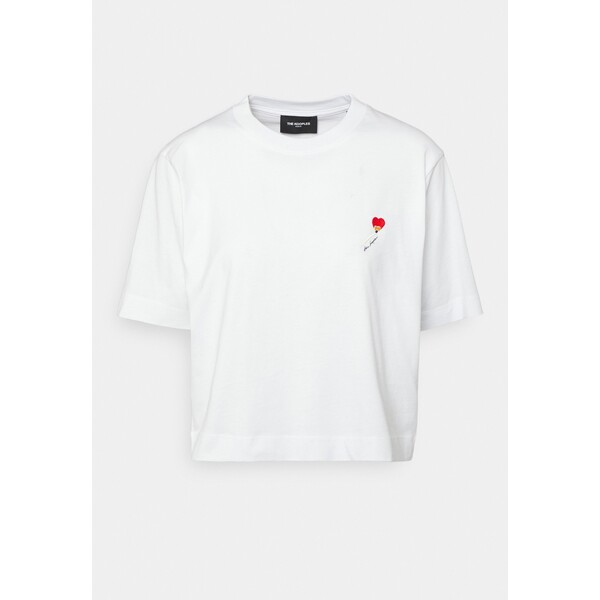 The Kooples T-shirt z nadrukiem white THA21D030-A11