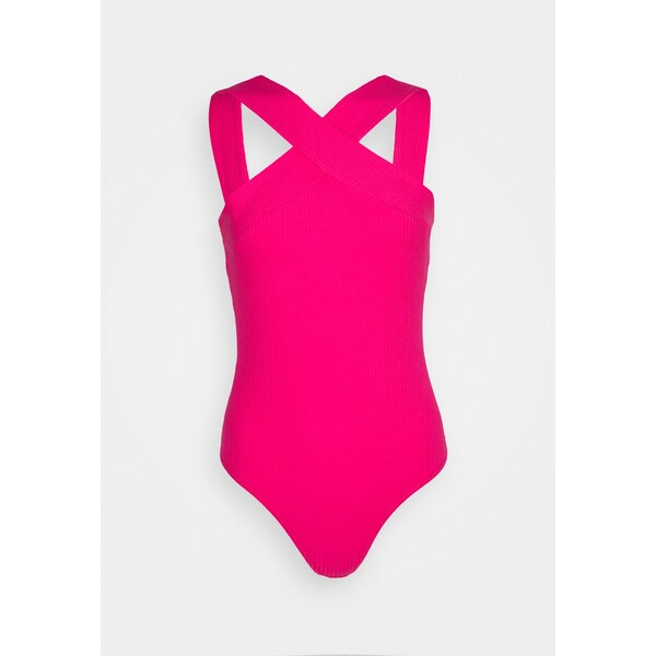 Glamorous BODYSUIT WITH TRIANGLE TO V NECKLINE WIDE STRAP Body hot pink GL921D04M-J11