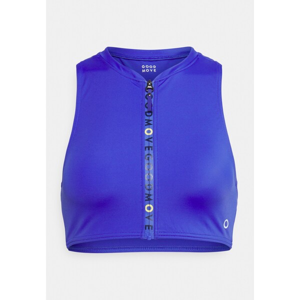 Marks & Spencer HIGH NECK ZIP Góra od bikini blue QM481J00D-K11