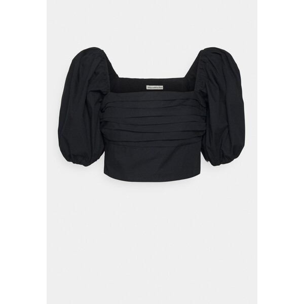 Abercrombie & Fitch STRAIGHT NECK PUFF T-shirt z nadrukiem black A0F21E09B-Q11