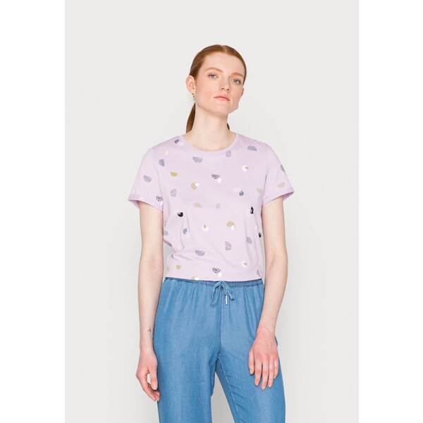 TOM TAILOR CREW NECK T-shirt z nadrukiem lilac colorful design TO221D1AN-I11