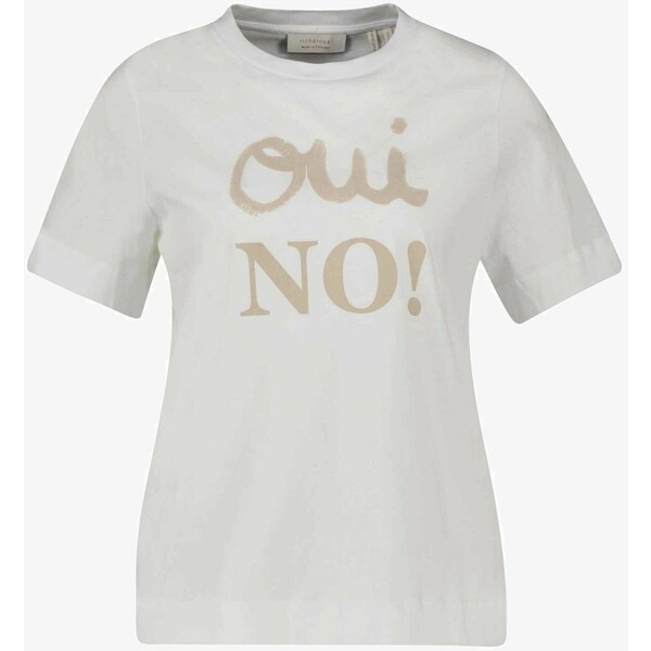 Rich & Royal T-SHIRT ORGANIC OUI NO! T-shirt z nadrukiem camel RI521D0F1-B11
