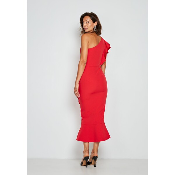 open lace back dress One-Shoulder Pleated Tight Long Prom Dress with Slit– PromGirl