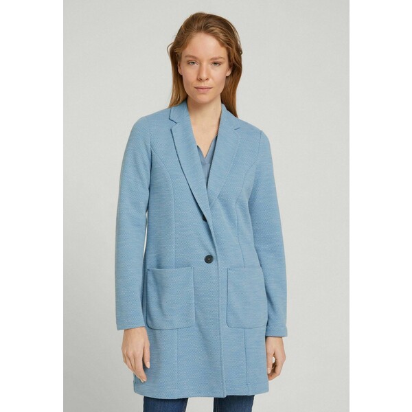 TOM TAILOR SLIM FIT Krótki płaszcz faded denim blue melange TO221U07A-K12