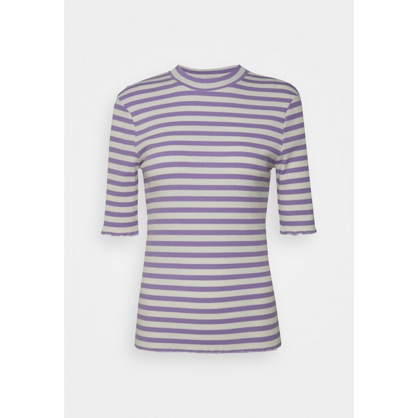 Selected Femme SLFANNA CREW NECK TEE T-shirt z nadrukiem violet tulip SE521D0GI-T12