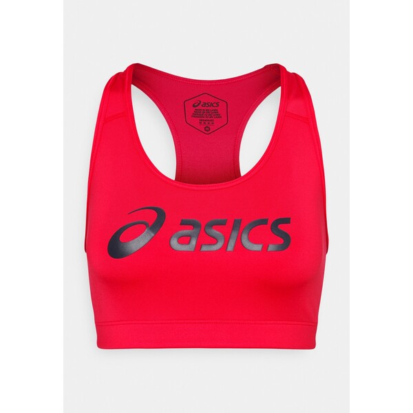 ASICS LOGO BRA Stanik sportowy z średnim wsparciem pixel pink/french blue AS141I01G-J11
