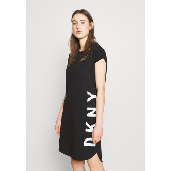 DKNY FOUNDATION LOGO DRESS Sukienka letnia black DK121C09S-Q11