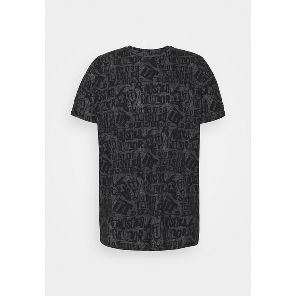 Twisted Tailor RANSOM T-shirt z nadrukiem black white TWC22O005-Q11