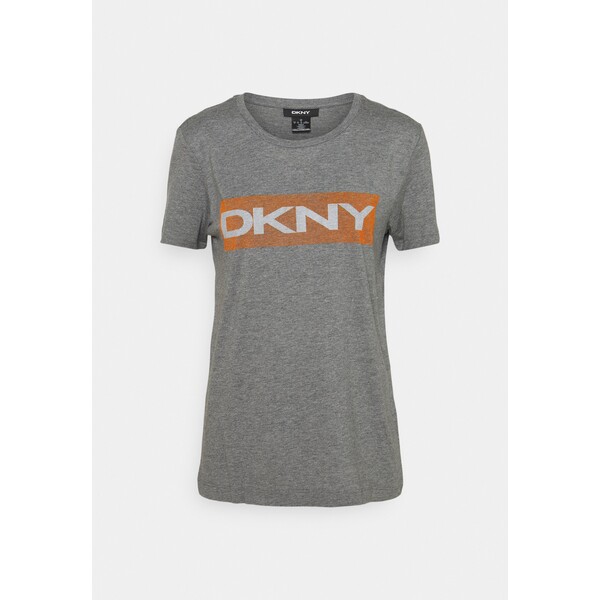 DKNY LOGO BEAD T-shirt z nadrukiem avenue grey/marigold DK121D02K-C12