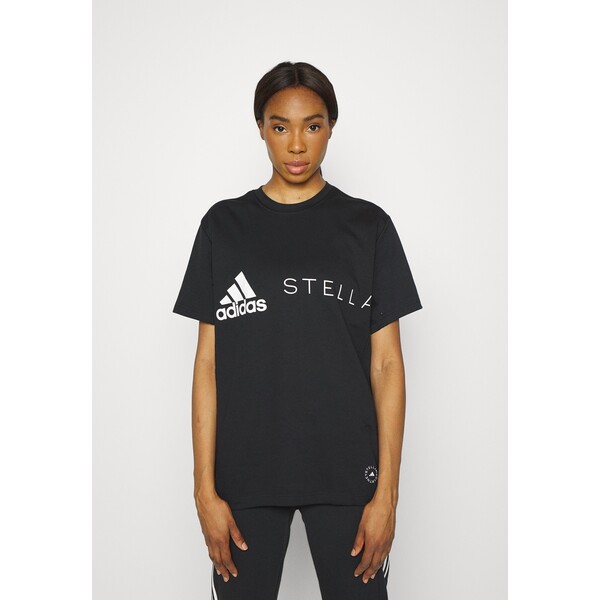 adidas by Stella McCartney ASMC LOGO T-shirt z nadrukiem black AD741D099-Q11