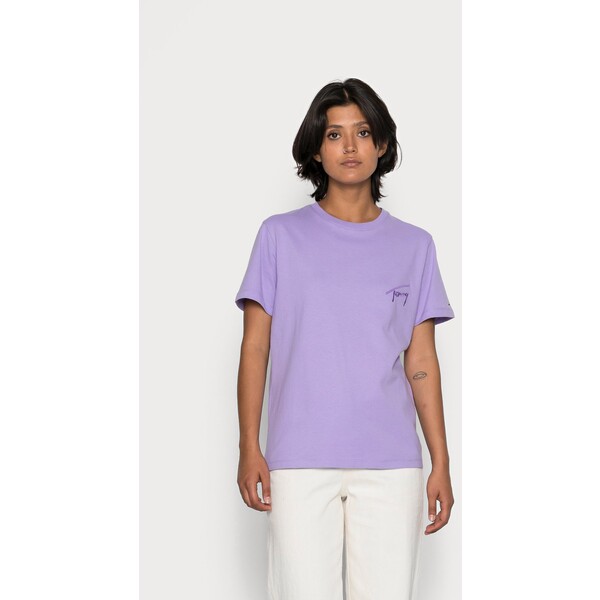 Tommy Jeans SIGNATURE T-shirt basic violet viola TOB21D0F0-I11