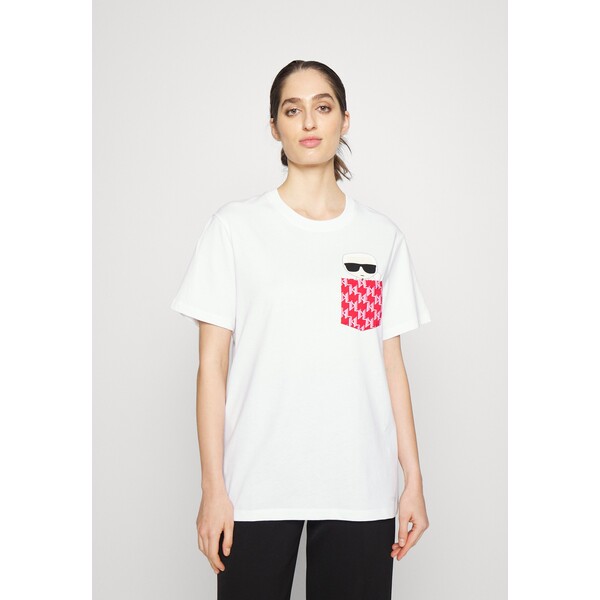 KARL LAGERFELD IKONIK MONOGRAM T-shirt z nadrukiem white K4821D08L-A11