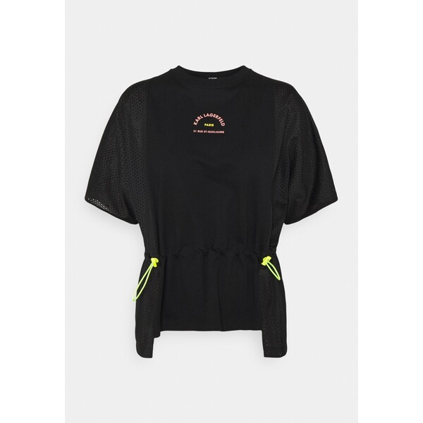 KARL LAGERFELD MIX LOGO T-shirt z nadrukiem black K4821D07T-Q11