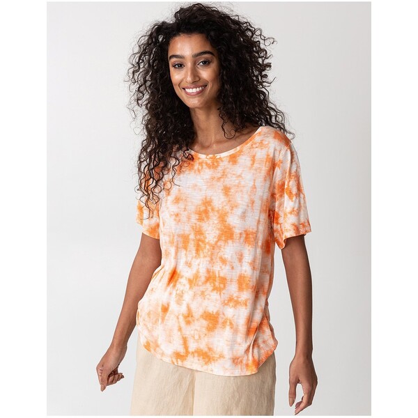 Indiska T-shirt z nadrukiem orange INO21D01A-H11