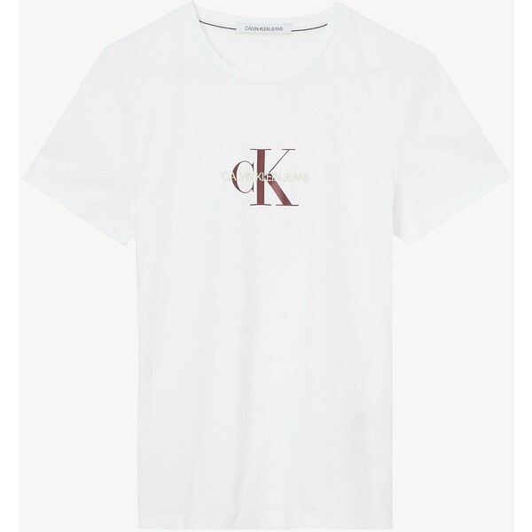 Calvin Klein Jeans Plus MID SCALE MONOGRAM TEE T-shirt z nadrukiem bright white C2Q21D016-A11