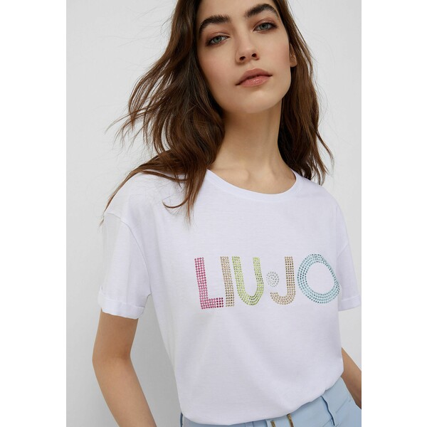 Liu Jo Jeans LOGO T-shirt z nadrukiem white L2521E039-A11