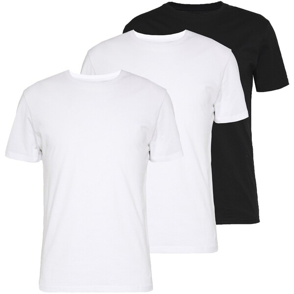 Pier One 3 PACK T-shirt basic black/ white PI922O0GQ-Q14