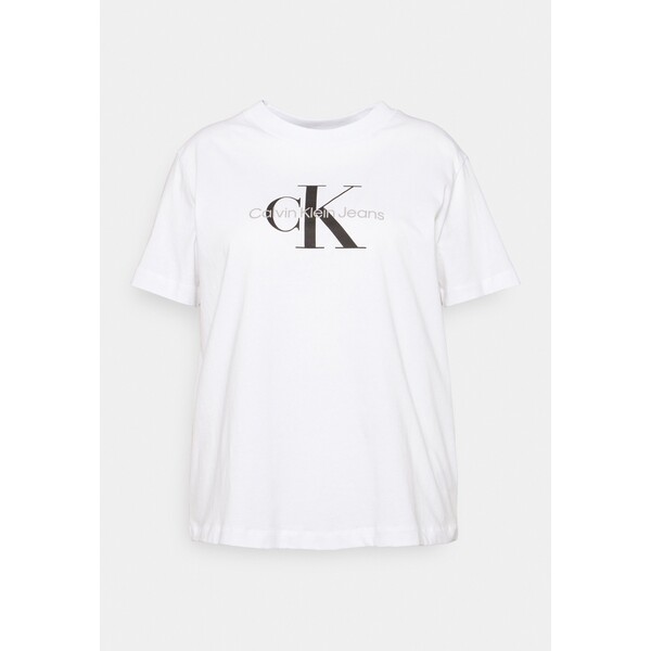 Calvin Klein Jeans Plus CORE MONOGRAM T-shirt z nadrukiem bright white C2Q21D01N-A11