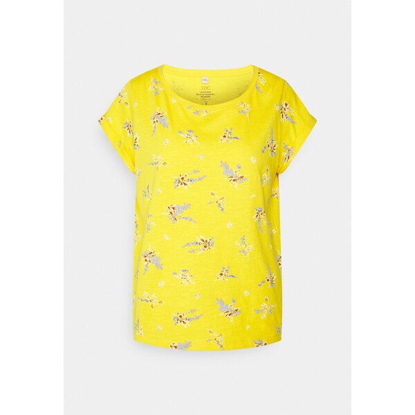edc by Esprit SLUB T-shirt z nadrukiem sunflower yellow ED121D1P8-E11