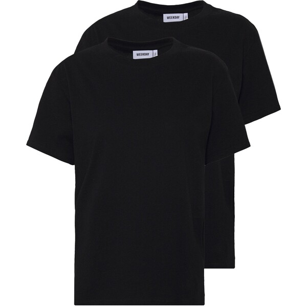 Weekday ALANIS 2 PACK T-shirt basic black WEB21D056-Q14