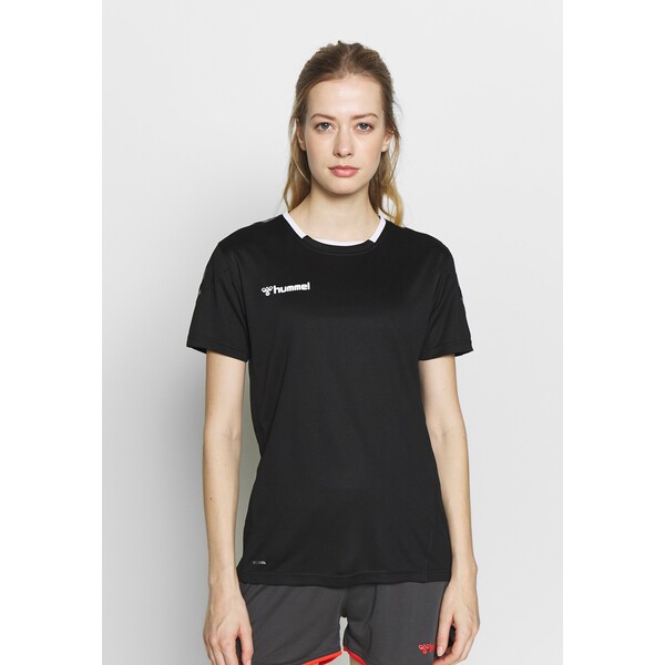 Hummel HMLAUTHENTIC T-shirt z nadrukiem black/white HU341D038-Q11
