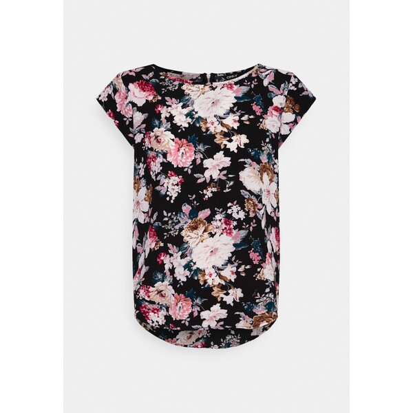ONLY Petite ONLVIC T-shirt z nadrukiem black larry flower OP421E06E-Q15