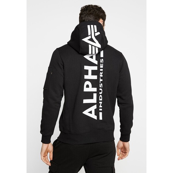 Alpha Industries BACK PRINT HOODY Bluza z kapturem black AL522S012-Q11