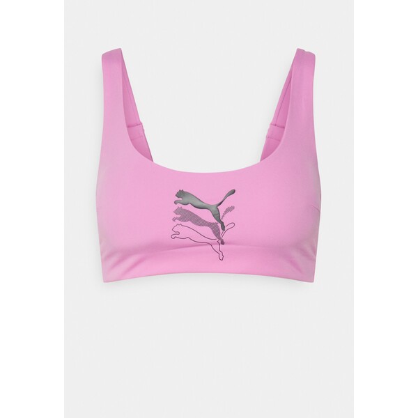 Puma SWIM WOMEN SCOOP NECK Góra od bikini pink combo PU181J00H-J11
